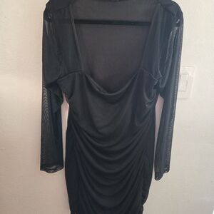 Elegant Black Long Sleeve Dress